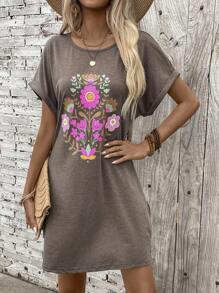 SHEIN LUNE Casual Printed Women Dresses, Summer Daily