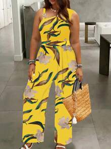 Maweii Eenvoudige damesjumpsuit met bloemenprint voor dagelijks gebruik