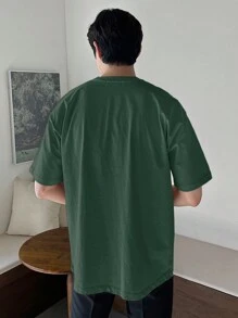 DAZY Camiseta casual de verano para hombre, manga corta con cuello redondo y unicolor