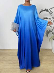 SHEIN Privé Women's Fashion Loose Fit Long Ombre Dress - Blue - View 1