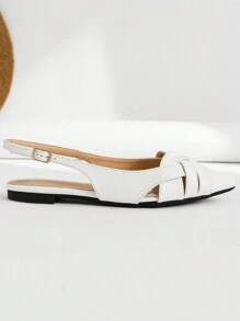 White Flat Banquet Shoes (Random Surface Pattern)