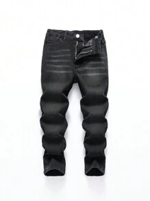 Quần jean co giãn Tween Boy Medium Wash xanh - màu đen - Xem 1