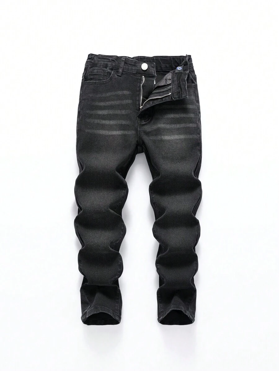 Quần jean co giãn Tween Boy Medium Wash xanh - màu đen - Xem 1