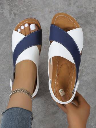 New Arrival Back Strap Open-Toe Women Sandals, Lightweight Casual Comfortable Ladies Wedge Heel Platform Shoes (Polyurethane Soles With Small Holes)