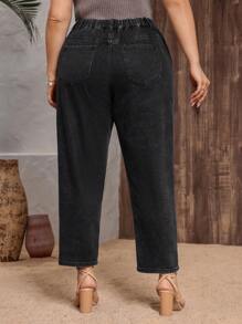 EMERY ROSE Plus Size Casual Black Straight Leg Jeans