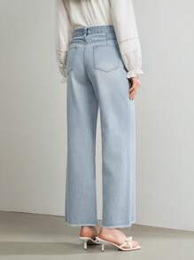 MOTF STUDIO SOLID RAW EDGE STRAIGHT LEG JEANS