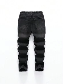 Quần jean co giãn Tween Boy Medium Wash xanh - màu đen - Xem 2
