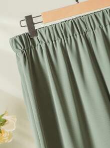 Lacomfia Plus Size Vacation Casual Floral Print Short Sleeve Shirt And Solid Color Wide Leg Pants Set 2 Pieces Set, For Summer