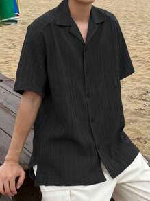 DAZY Camisa casual sólida de manga corta para hombre de verano