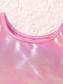 Elladie kids Young Girl Fashionable And Cute Pink Ombre Top And Gauze Skirt Set - Pink - View 4