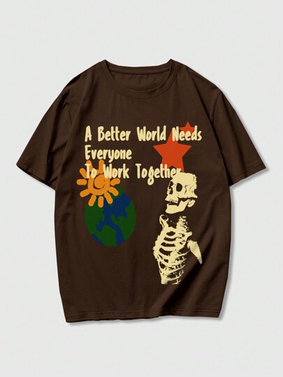 Street Life Men Skeleton Graphic Tee