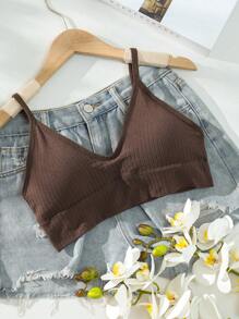 Solid Color Simple Daily Wear Bralette And Wireless Bra (Wire-Free)