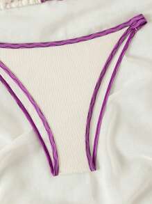 SHEIN Swim Women Sexy Contrast Color Bikini Set For Vacation,Summer Beach