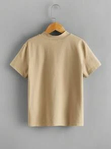 SHEIN Áo thun cổ cao cho bé trai tuổi teen (3 chiếc/gói) - Nhiều màu - Xem 3