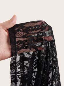 SHEINNeu Pantaloni bianchi dritti e sexy in pizzo a patchwork con elastico in vita