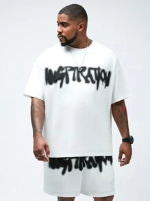 Manfinity VCAY 2 pezzi Set di magliette a manica corta casual a maglia per uomo di taglia extra-large