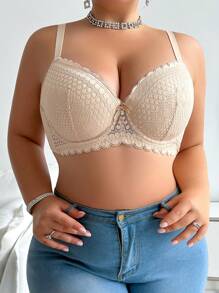 Plus Size Lace Underwire Bra (1pc)