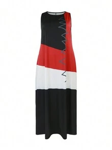 Đầm không tay nối liền khối màu thời trang Plus Size dành cho nữ - Nhiều màu - Xem 3