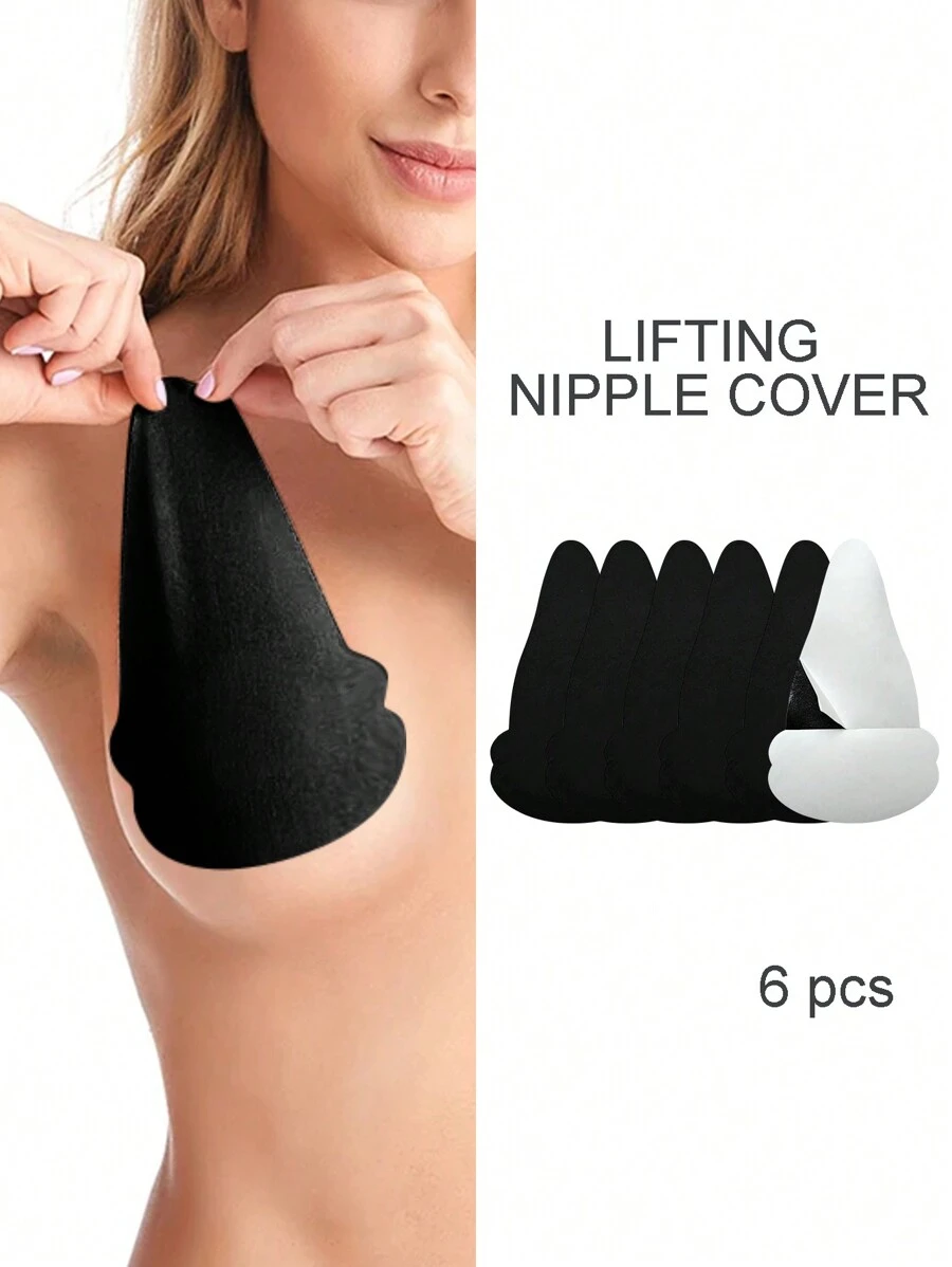 6pcs Non-Woven Disposable Pasties, Black - Black - View 1