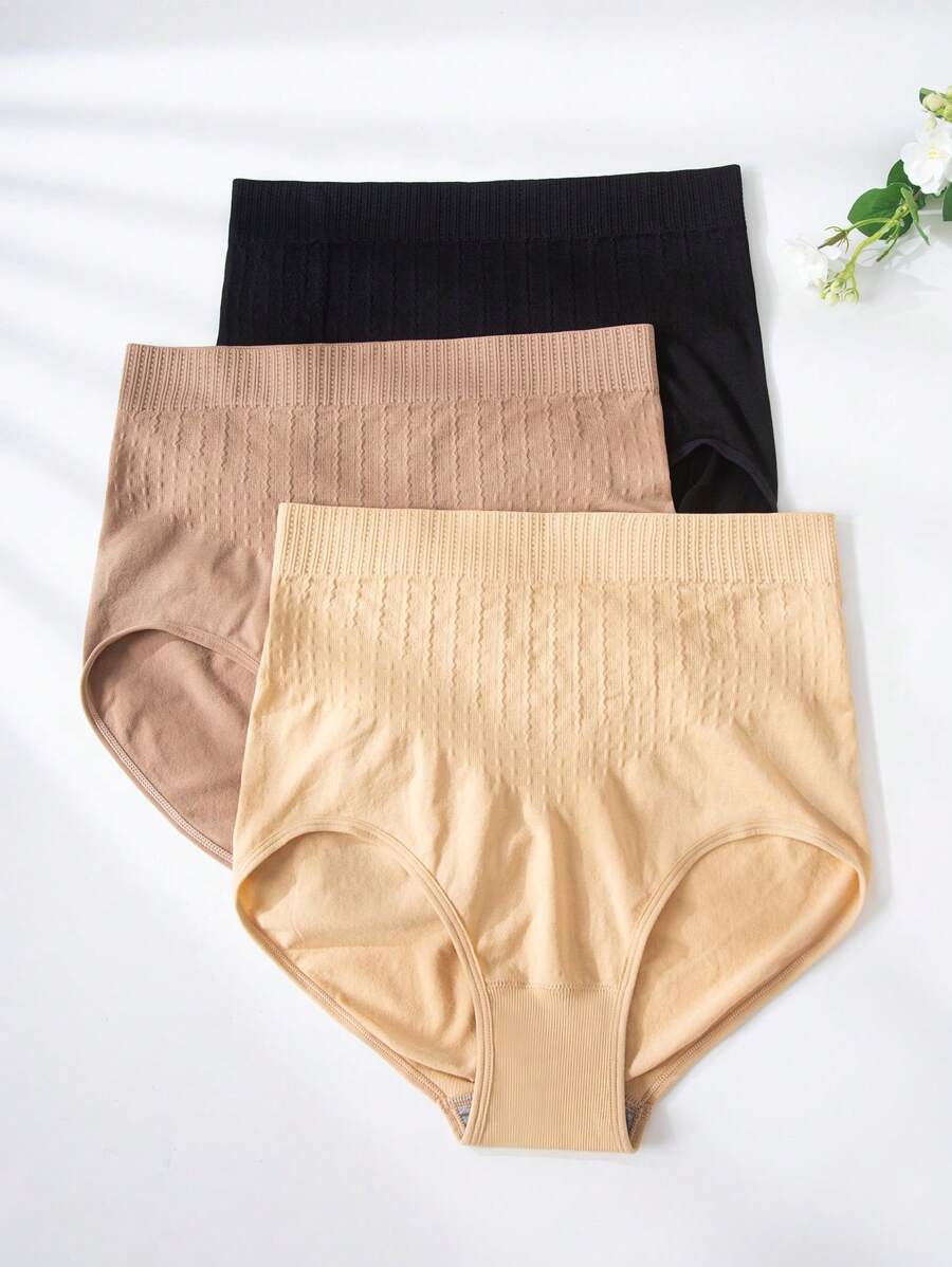 3 chiếc quần lót nữ màu trơn có kích thước lớn - Nhiều màu - Xem 1