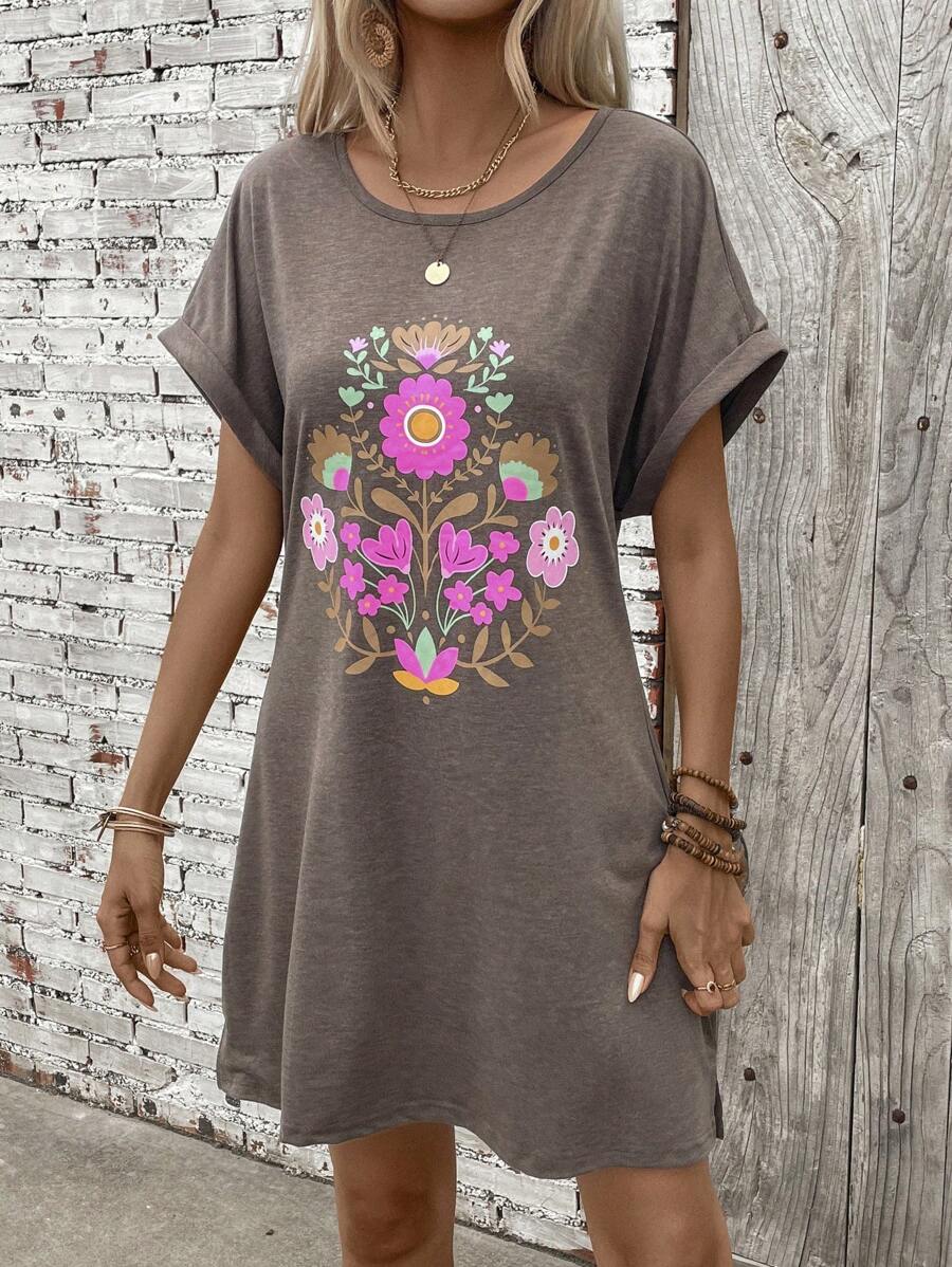 SHEIN LUNE Casual Printed Women Dresses, Summer Daily