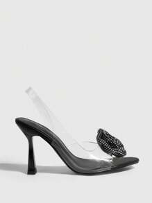 CUCCOO SZL 女性高跟尖頭涼鞋，畢業禮鞋，舞會高跟鞋，適用於夏季度假鞋夏季特賣優雅涼鞋 - 黑色 - 查看 3