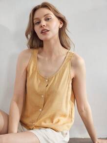 Ocili Leisure Women's Fashion Solid Color Sleeveless Homewear Top