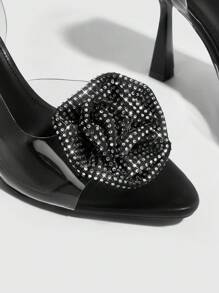 CUCCOO SZL 女性高跟尖頭涼鞋，畢業禮鞋，舞會高跟鞋，適用於夏季度假鞋夏季特賣優雅涼鞋 - 黑色 - 查看 4