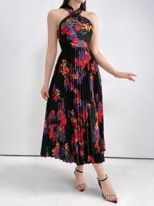 Modelyn Women's Colorful Floral Off Shoulder Printed Dress Long Evening Dresses