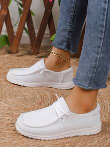 女士輕盈舒適的休閒運動鞋，適用於全年 - 白色 - 查看 4