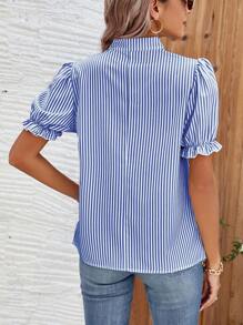 Breezaya Women Casual Striped Print Basic Daily Shirt For Summer