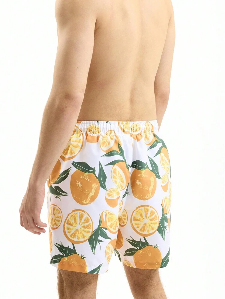 Men's Summer Fashionable Beach Print Loose Fit Vacation Shorts