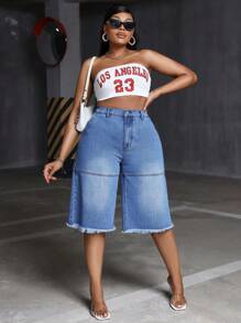 SHEIN SXY Plus Size Modne i wszechstronne dżinsy bez elastyczności