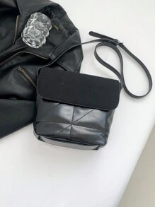 ROMWE Goth Túi đeo vai đựng nước thời trang cho nữ, Túi đeo chéo thông thường - màu đen - Xem 7