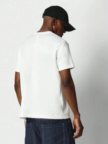 SUMWON Slim Fit Short Sleeve Solid Tee - White - View 2