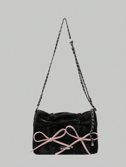 Kawaii Neue modische Damen Tasche, Schultertasche für Damen, niedliche Schleifen Umhängetasche, Gothic Achsel Schultertasche für Mädchen