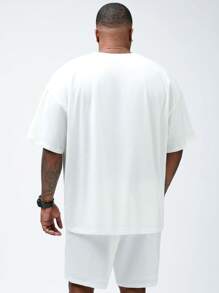 Manfinity VCAY 2 pezzi Set di magliette a manica corta casual a maglia per uomo di taglia extra-large