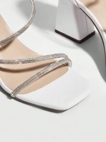 CUCCOO SZL Cuccoo Fashion High-Heeled Sandals, Graduation Heel, Prom Heels For Summer Vacation Shoes Summer - White - View 4