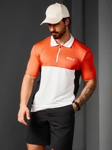 Gym Rark Boyfriend Style Men's Turn-Down Collar Zipper Short Sleeve T-Shirt And Solid Color Pocket Shorts Set For Summer Sports And Golf Gym Set Workout Set - Multicolor - View 1