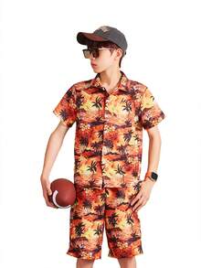 Teen Boy Beach Vacation Style Outfit Set - Multicolor - View 6