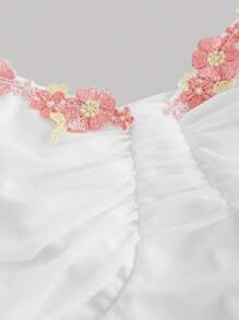 SHEIN MOD Women's White Embroidered Lace Two Pieces Set, Including Long Skirt And Top,Summer Outfits,Graduation White Set