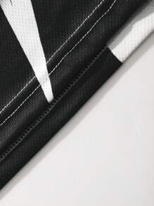 ROMWE MEN Prep Camisa de color block para carreras de hombres, apta para uso diario en primavera y verano, escuela - Negro - Ver 4