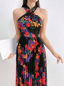 Modelyn Women's Colorful Floral Off Shoulder Printed Dress Long Evening Dresses