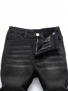 Quần jean co giãn Tween Boy Medium Wash xanh - màu đen - Xem 7
