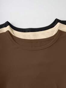 Flirla Solid Color Round Neck Short Sleeve Bodysuit For Summer