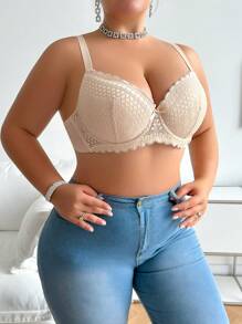 Plus Size Lace Underwire Bra (1pc)