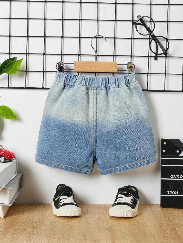 Baby Boy Denim Shorts, Washed Gradient, Streetwear, Outdoor
