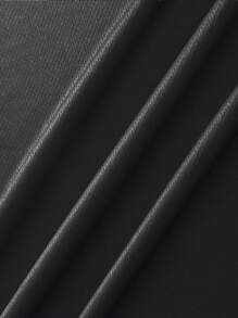 ROMWE MEN Prep Camisa de color block para carreras de hombres, apta para uso diario en primavera y verano, escuela - Negro - Ver 3