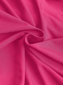 SHEIN EZwear Women's Plus Size Asymmetric Waist Side Drawstring Crop Mini Skirt - Hot Pink - View 5