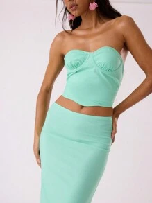 MUSERA Falda larga elegante y sexy de verano con ajuste ceñido y cremallera en la espalda